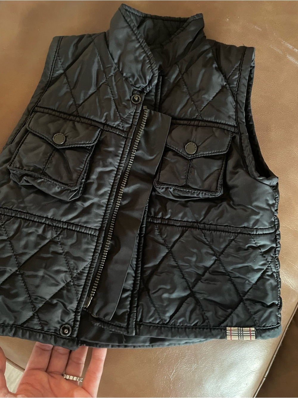 Burberry Kids Quilted Black Puffer Vest